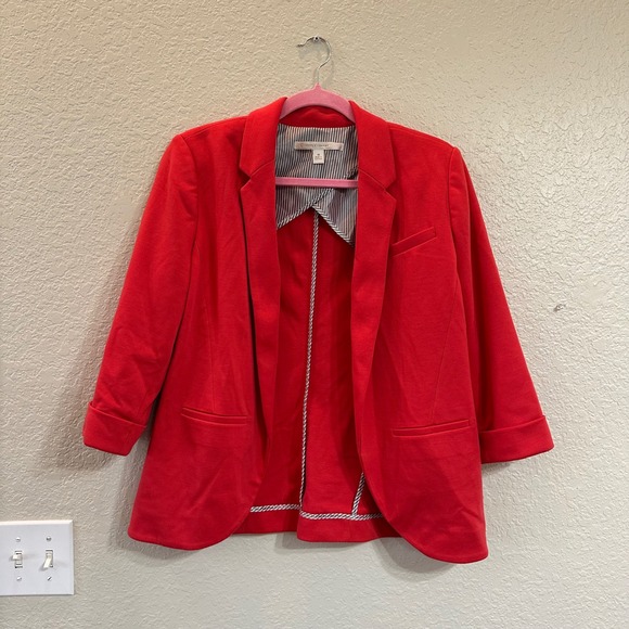 LC Lauren Conrad Jackets & Blazers - Lauren Conrad Double Breasted 3/4‎ Sleeve Blazer Red Jacket Suit Women's 10